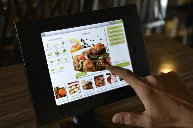 Ordering food on a tablet