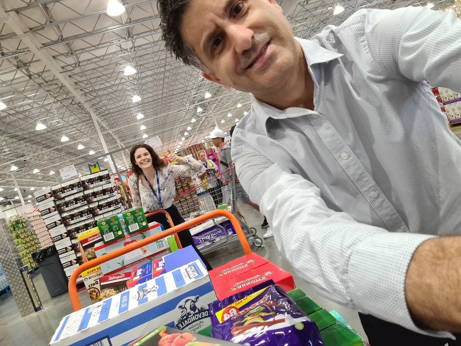 Claude and Bec at Costco